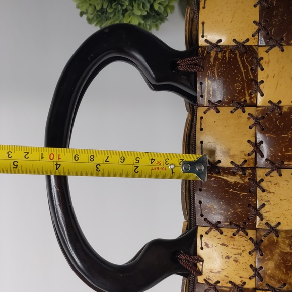 Coconut Shell Purse Wooden Handles - Picture 15 of 15